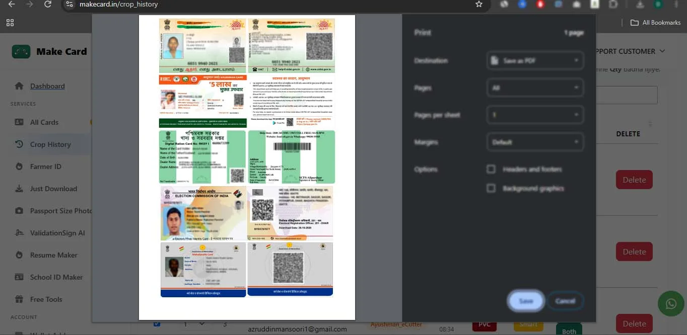 Crop History 5 Cards Print Sheet