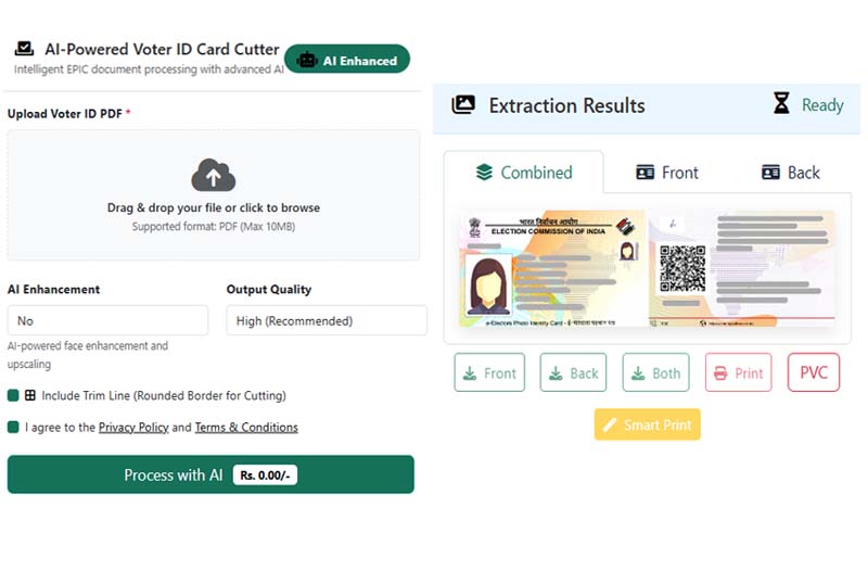 Voter card preview